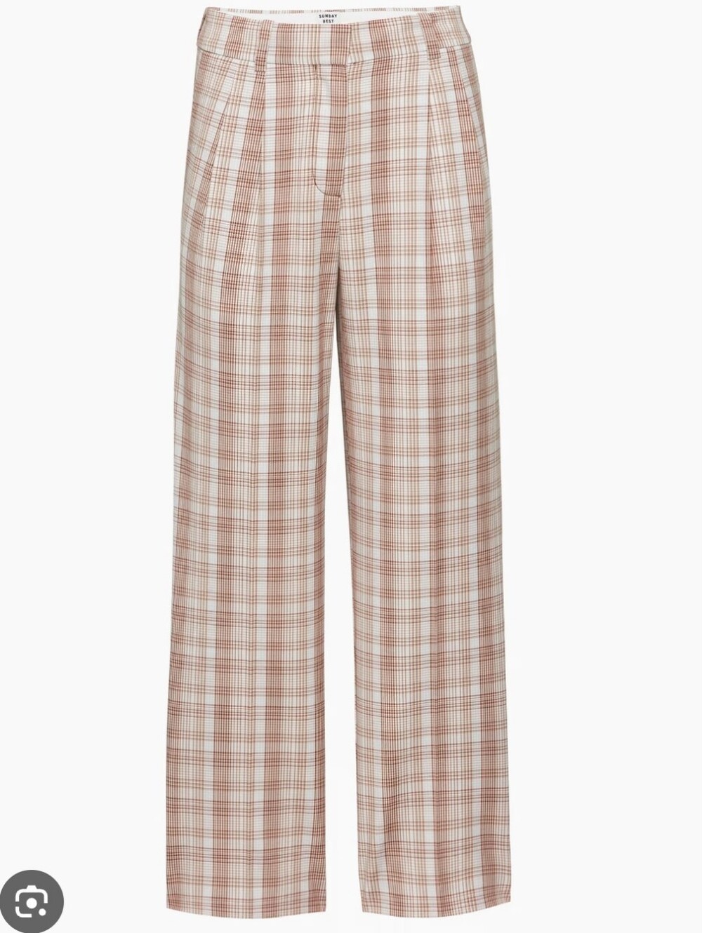 Aritzia Sunday Best Harvey Pant Mid-rise Slouchy Twill Trouser Pant Plaid sz 6